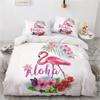 3D Flamingo Duvet Cover King Queen Pink Watercolor Bedding Set for Kids Teens Adults with Pillowcase
