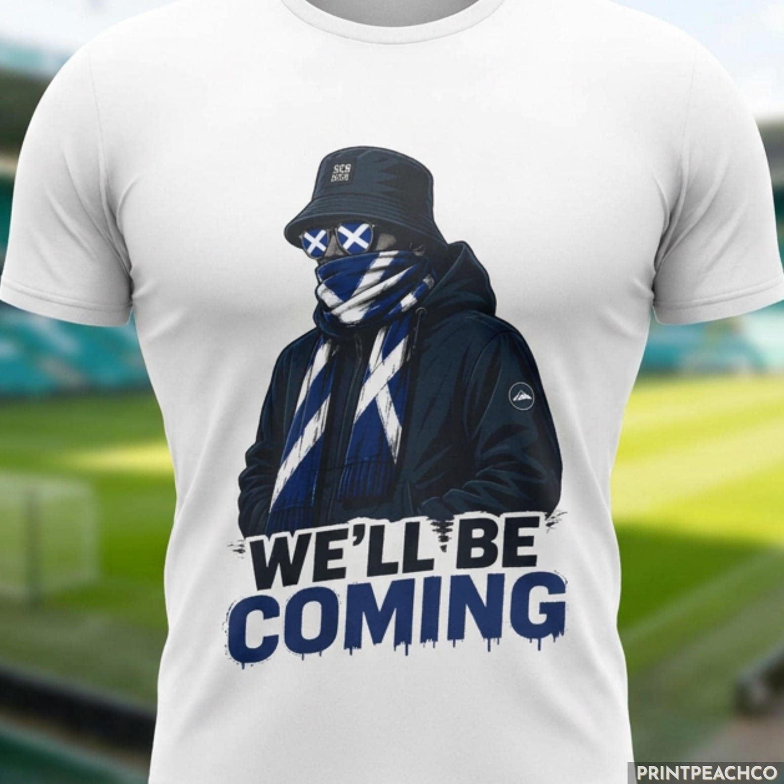 We ll Be Coming Scotland Football Streetwear T-Shirt, Saltire Ultra Soccer Fan Tee, Scottish Supporter World Cup 2026 Gift S