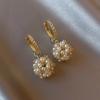 1pair Shiny Faux Pearl Zirconia Pendant Earrings For Teen Girls Exquisite Elegant Party Commemorative Gift