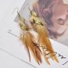 Bohemian Blue Peacock Feather Long Tassel Earrings Ethnic Unique Dangle Drop Earrings For Women Fashion Jewelry