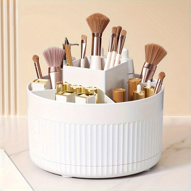 360° Rotating Makeup Organizer Countertop Makeup Organizer Bathroom Accessories Makeup Brush Holder & Lipstick Holder белый
