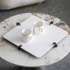 Light Luxury Tray Small Fragrance Decoration Model Room Home Living Room Storage Tray Woven Leather Storage Tray Decoration