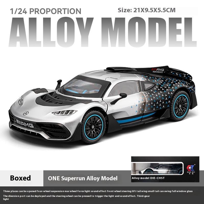 Mercedes-Benz AMG ONE Rennwagen-Modellauto im Maßstab 1:24 aus Metallguss mit Sound und Licht, Computersteuerung, DIY-Dekoration, modisches Geschenk für Freunde und Jungen