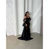 Spring Summer New Arrival Black Sheer Lace Sleeve Wedding Party Dress European American Style