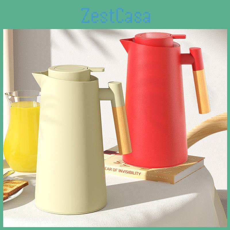 Elegant European Style Vacuum Flask With 1000ml Glass Interior For Hot Water And Coffee verde