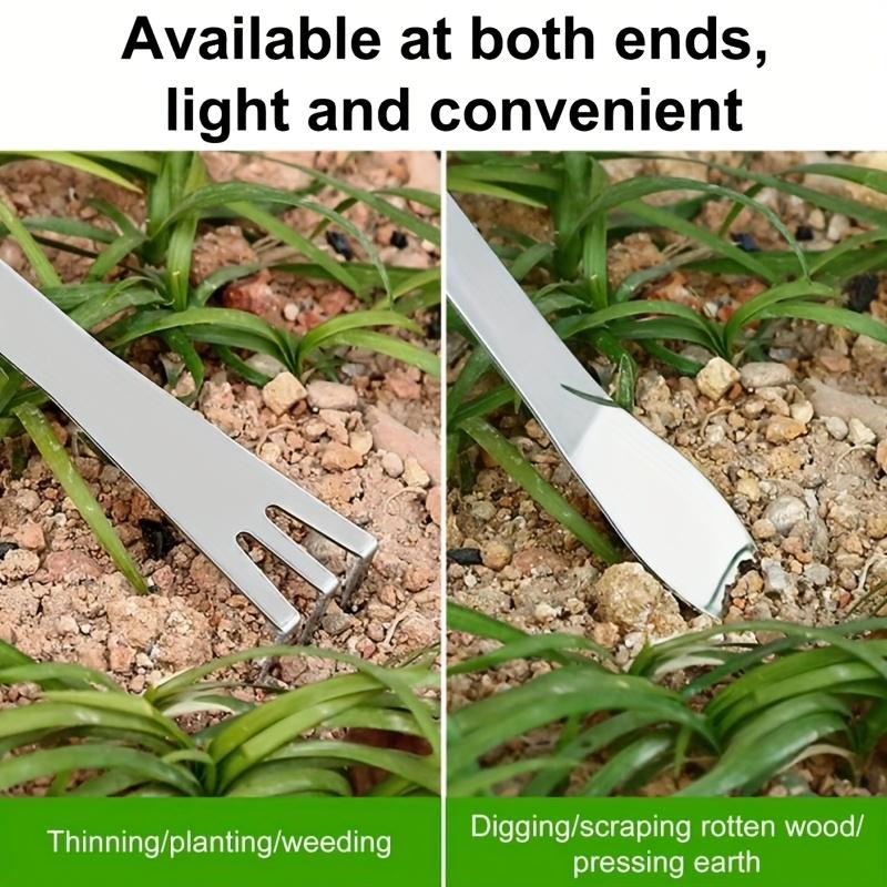1PC Three-pronged Bonsai Rake - Stainless Steel Root Rake with Shovel, Soil Loosening and Pressurizing Tool, Suitable for Bonsai Tree Potted Plants