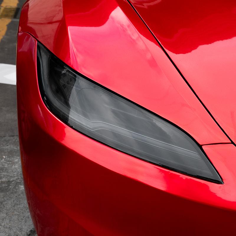 Headlamp Protective Film for Tesla Model 3+ TPU Transparent Smoked Black Headlight Film New Model3 Highland 2024 Car Accessories 2Pair Blackening