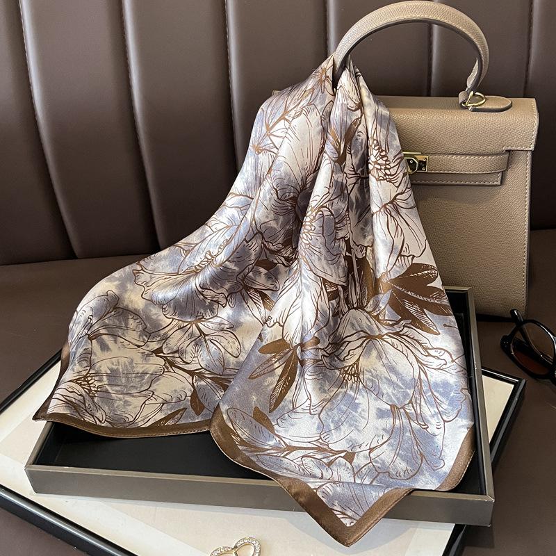 Square Scarf 100% Natural Silk  Women Hairband Foulard High Quality Bandana Scarfves Female Neckerchief Headkerchief Shawl Wrap
