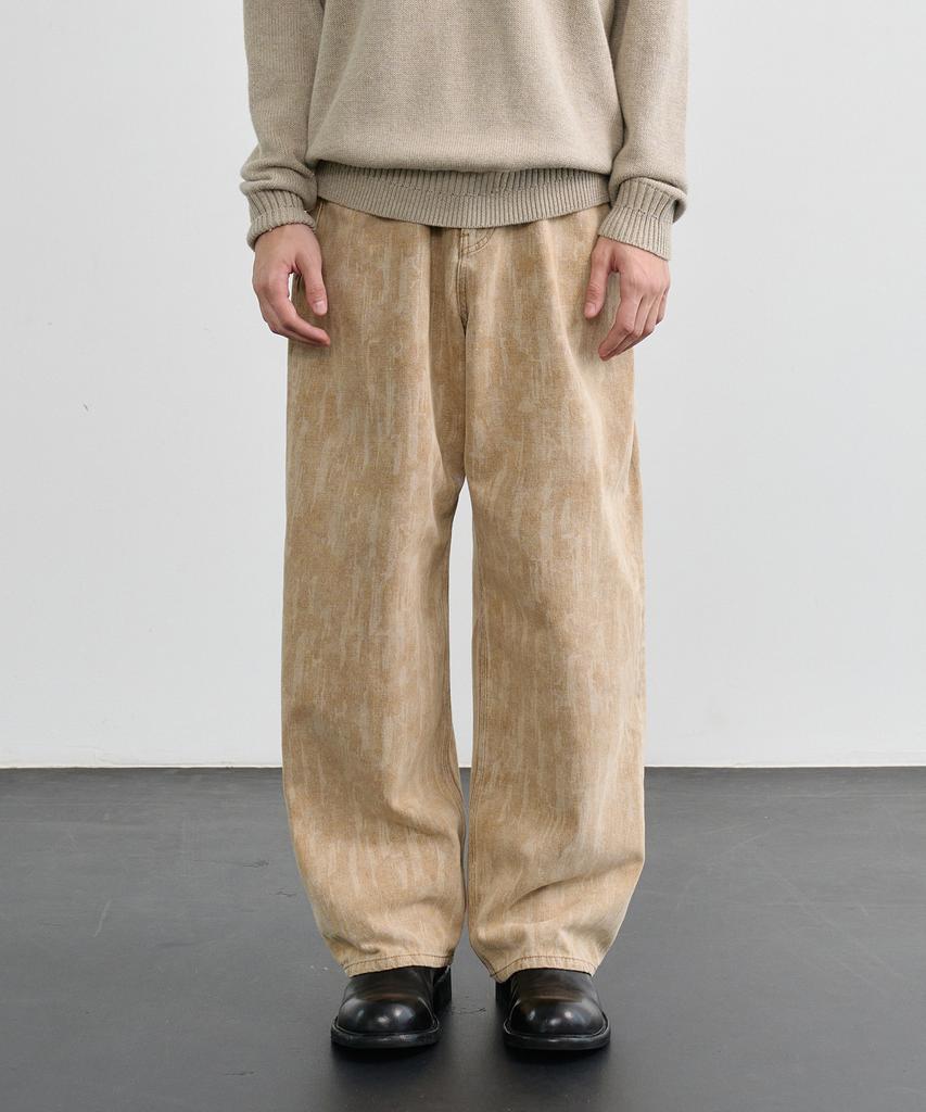 KNOUUN Spill Out Wide Pants (Beige)
