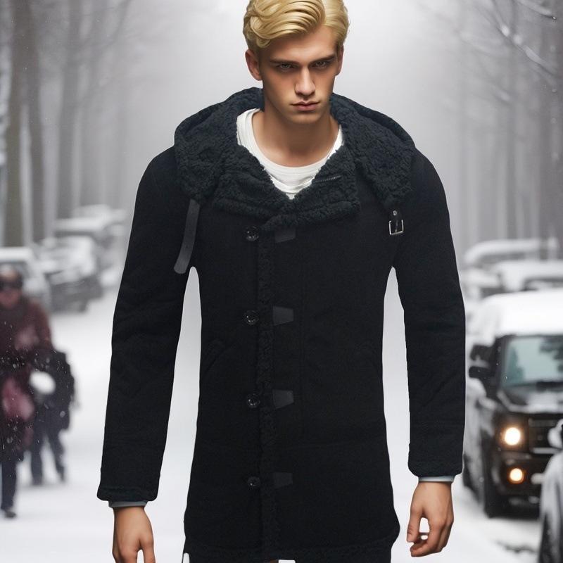Winter new suede men's coat fur integrated thick coat lamb wool cold resistance