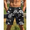 Men's Summer Fashion Digital Printed Beach Pants, Casual Vacation Pentagram Pants, Trendy Loose Beach Shorts
