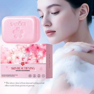 SADOER Sakura Niacinamide Whitening Nourishing and Rejuvenating Soap Mild Cleansing Soap with Fine Foam