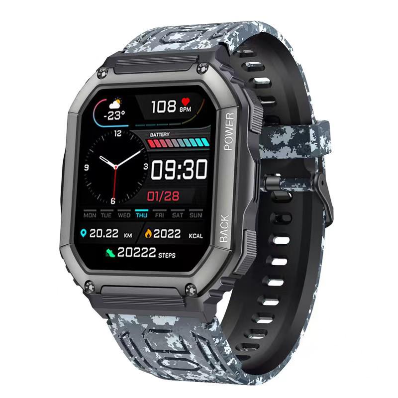 KR06 Smartwatch: Bluetooth Calls, Music, Heart Rate & Blood Pressure Monitoring, Outdoor Sports, IP67 Waterproof.