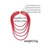 European and American personality trend retro style multi-layer stacked beaded necklace bohemian fashion niche women's models