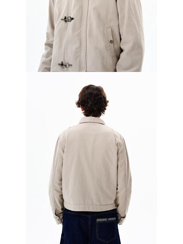 Jachetă casual de toamnă pentru bărbați cu nasturi metalici și cataramă cu cârlig