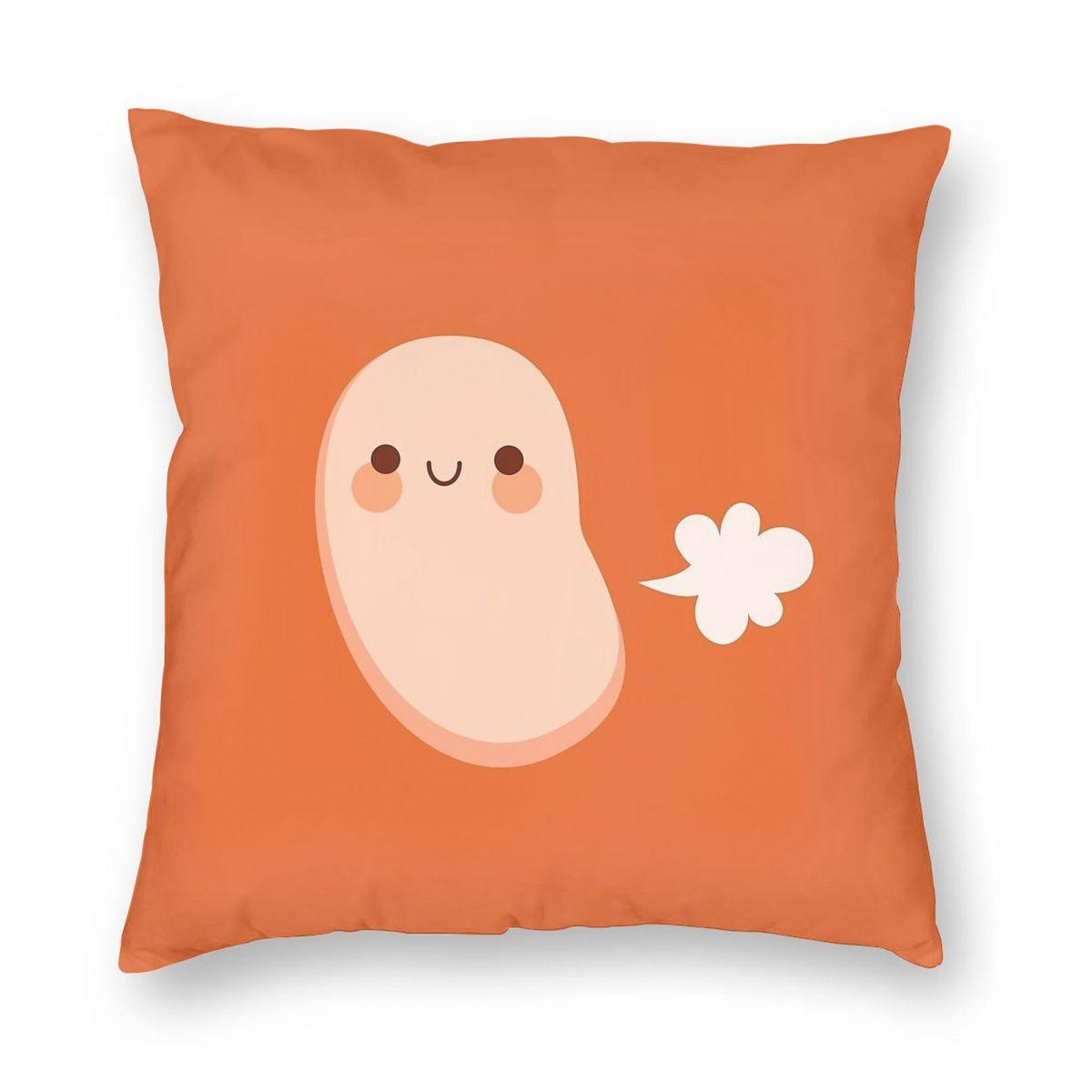 Baked Beans Farting Square Pillowcase Polyester Linen Velvet Printed Zip Decor Room Cushion Case 30x30cm 12x12in