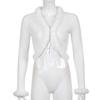 Women's Plush Lace-up Knitted Cardigan Short V-neck Slim Fit Top Long Sleeve Tops