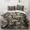 Marble Duvet Cover Cool Black and White Texture Pattern Bedding Set for Teens Adults 2-3pcs Polyester King Queen Quilt Cover
