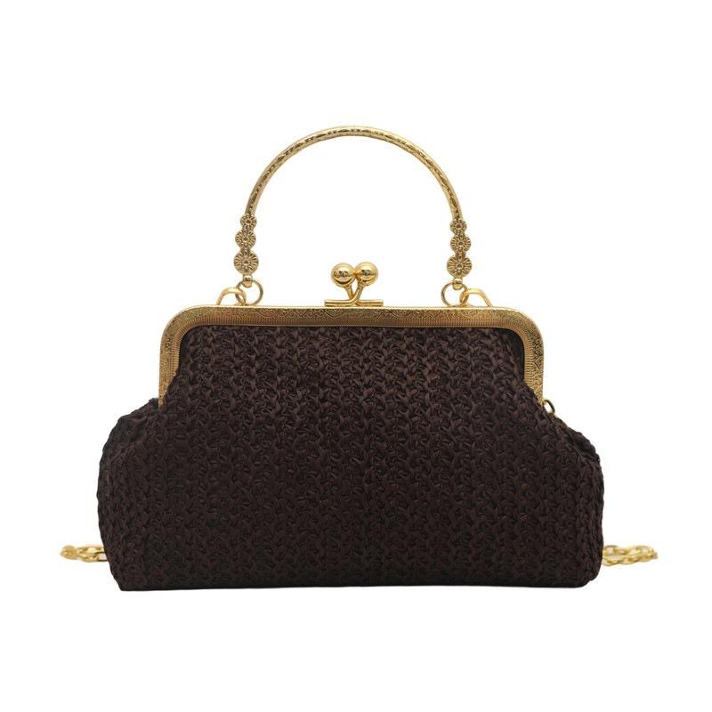 

2025 новая ретро сумка-ракушка с клипсой соломенная простая повседневная сумка-тоут на плечо сумка-мессенджер модная женская сумка