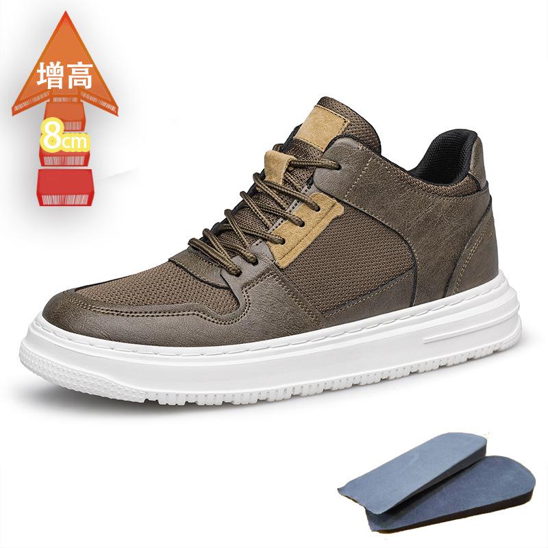 Invisible inner height increase 8CM hollow men's shoes men's small white board shoes men's trend versatile leisure