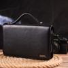 Original Men's Purse with Two Compartments Made of Genuine Grained Leather CANPELLINI 21567 Black