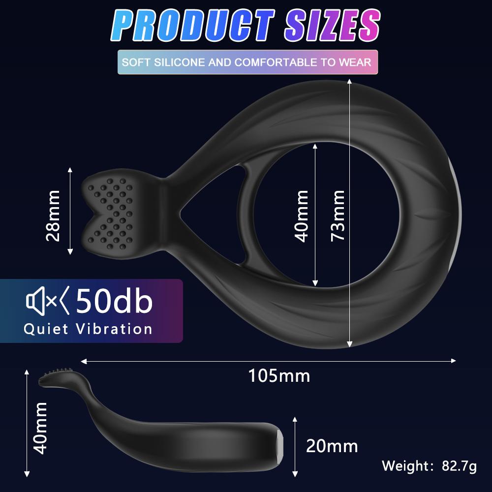 Penis Ring Vibrator G-Spot Stimulation  APP Control Adjustable Vibrating Ring Longer Harder Stronger Erection Toy Men Adult Penis Trainer Masturbator