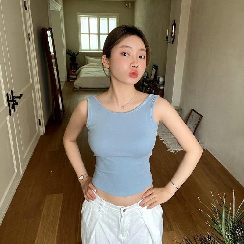 Sexy Bow Halter Sling Vest French with Chest Pad Inside Niche Outside Sleeveless Top