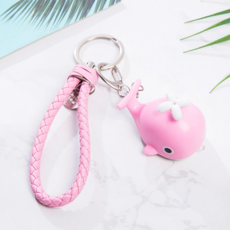 Whale LED Sound Keychain Mini Flashlight & Bag Pendant