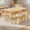 Hardwood Wood Kids Table and Chair Set Easy to Clean Kindergarten Classroom Table Wooden Craft Desk and Chair Set for Students