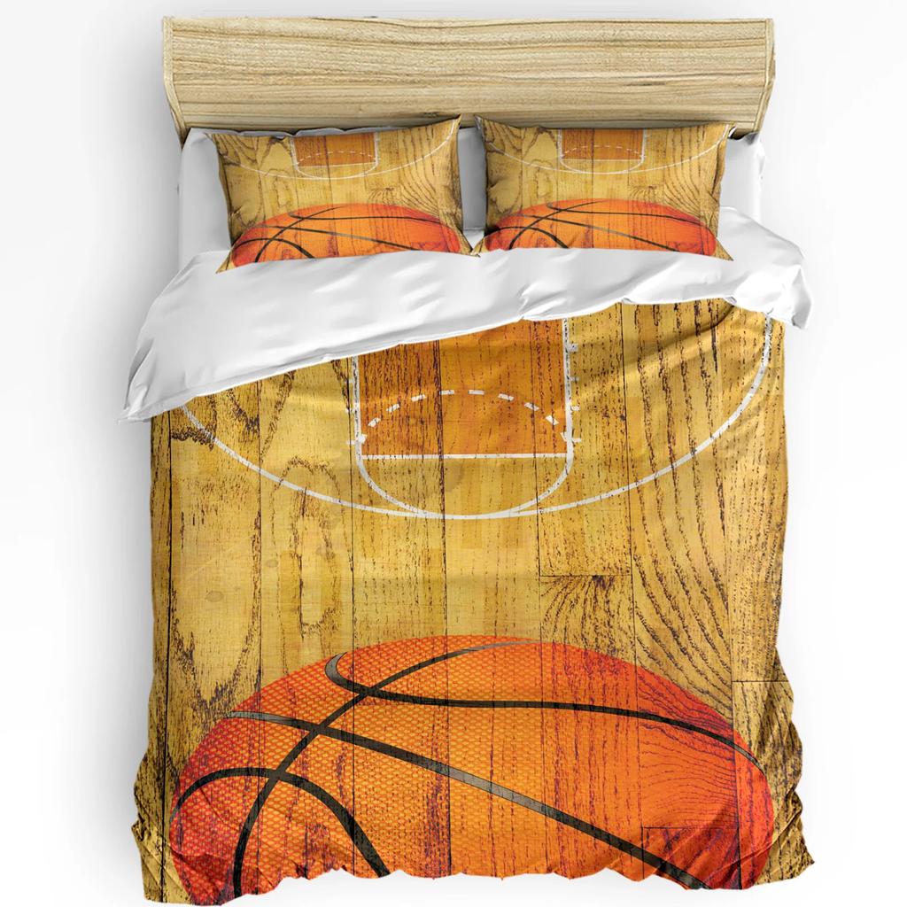 Basketball Silhouette Sports Bedding Set 3pcs Duvet Cover Pillowcase Kids Adult Quilt Cover Double Bed Set Home Textile