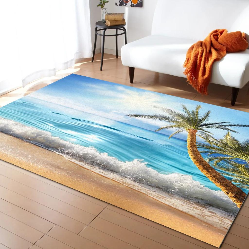 The Beach By The Sea Carpet Modern Design Rug Bedroom Decor Floor Mat Hallway Carpet In The Bedroom Kids Room Anti-slip Area Rug