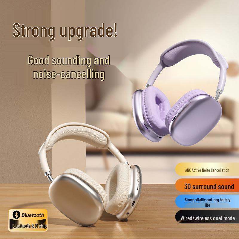 Cross-border P9 Bluetooth Over-Ear Headphones: Wireless, Sports-Ready, Ultra-Long Battery Life, Universal Fit with Card Slot.