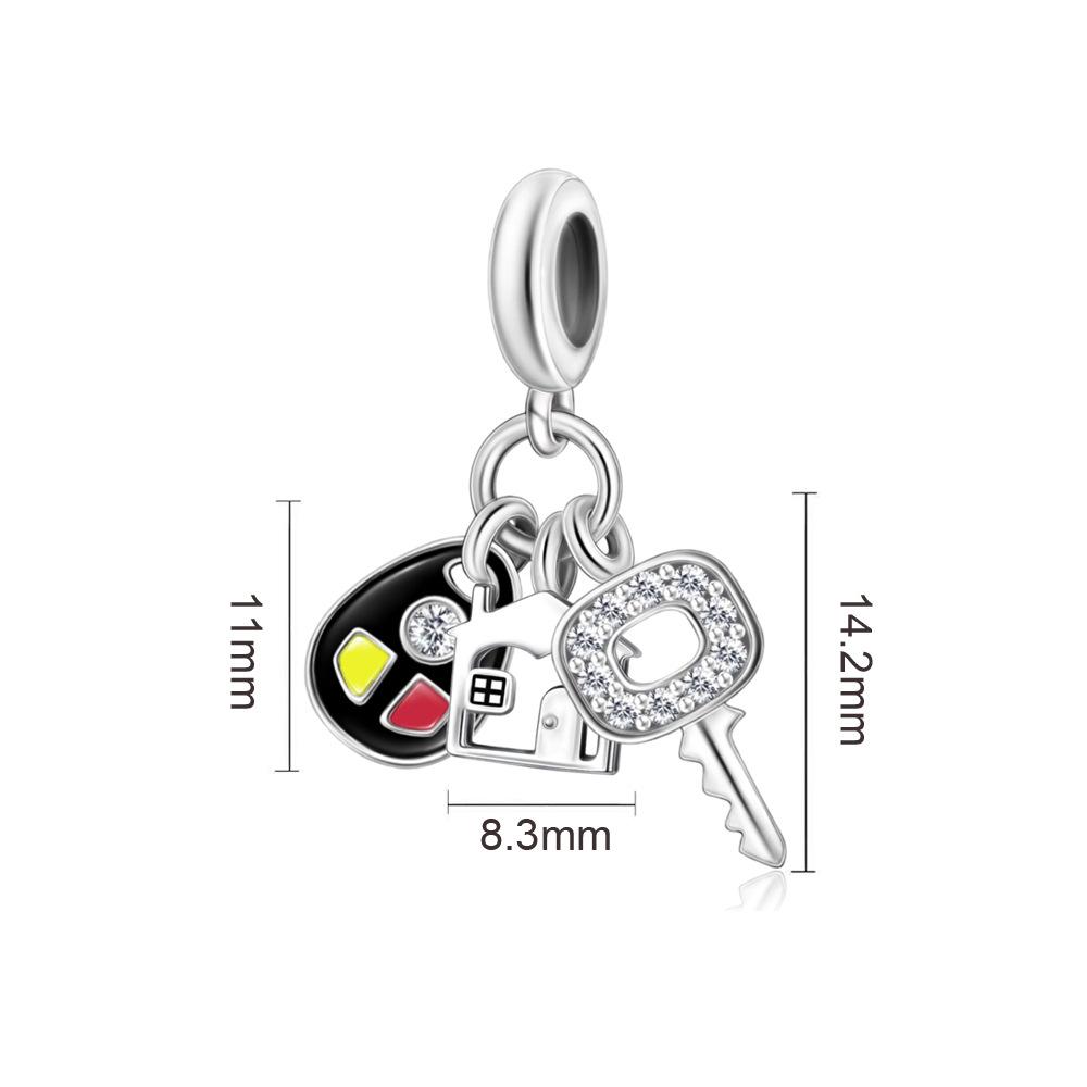 

S925 Silver DIY Key House Family Charm Bead Bracelet Necklace Pendant Three Piece Set Jewelry Making Accessories Loose Beads Kit