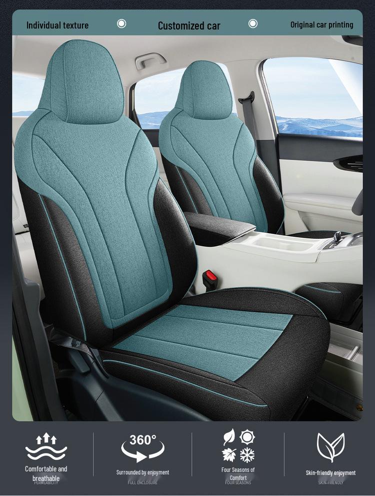 Passt für 26 Geely Xingyuan Modelle: Jugend Edition Ganzjahres Leinen Autositzkissen