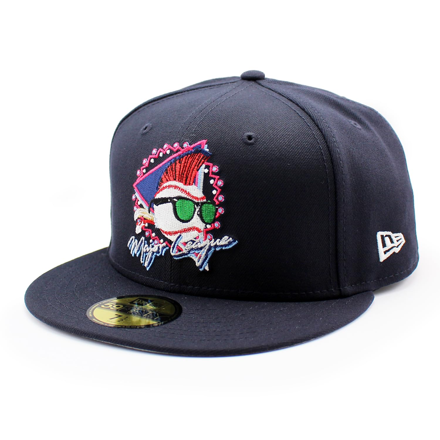 

New Era 59FIFTY Major League Neon Fitted Cap Navy Major League Hat 5950 Sz 7-14 [Used] Collaboration model with the movie Major League starring