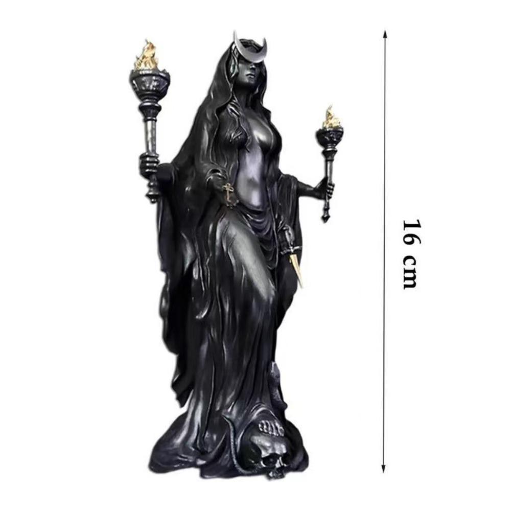 

Witch Statue Halloween Decoration Greek Goddess Statue Home Decoration Modern Magic Hound Resin Sculpture Decoration