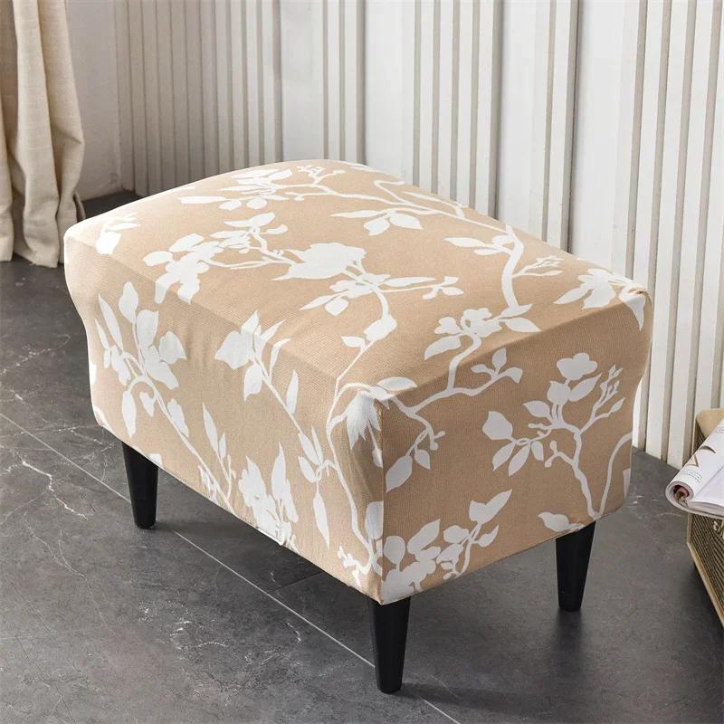 Floral Printed Wing Chair Cover Stretch Spandex Armchair Covers Nordic Removable Relax Sofa Slipcovers With Seat Cushion Covers