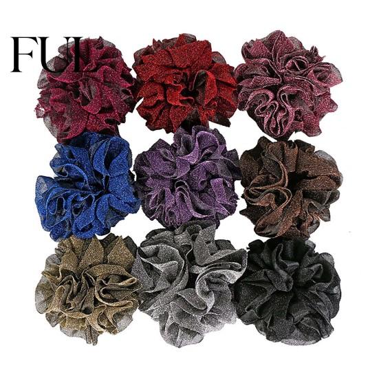 Hair Rope Flower Shape Tie High Elastic Headwear Scrunchy Big Shining Accessories