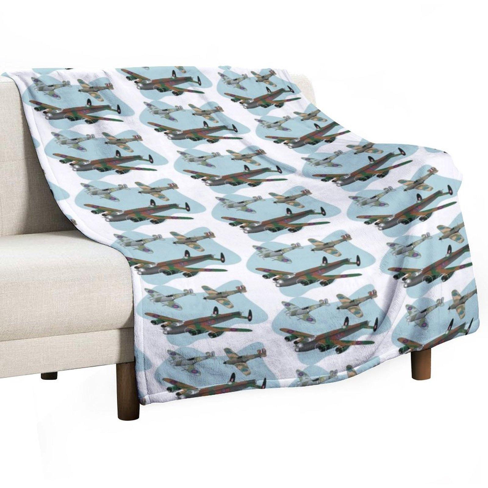 Battle of Britain Flight - Lancaster, Spitfire and Hurricane Throw Blanket Thin For Baby Custom Moving Blankets 30x40in
