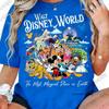 The Disney Mickey Family Graphics Print Tshirt For Women Summer New Short Sleeve Cotton Tees Casual Streetwear Couple Tops