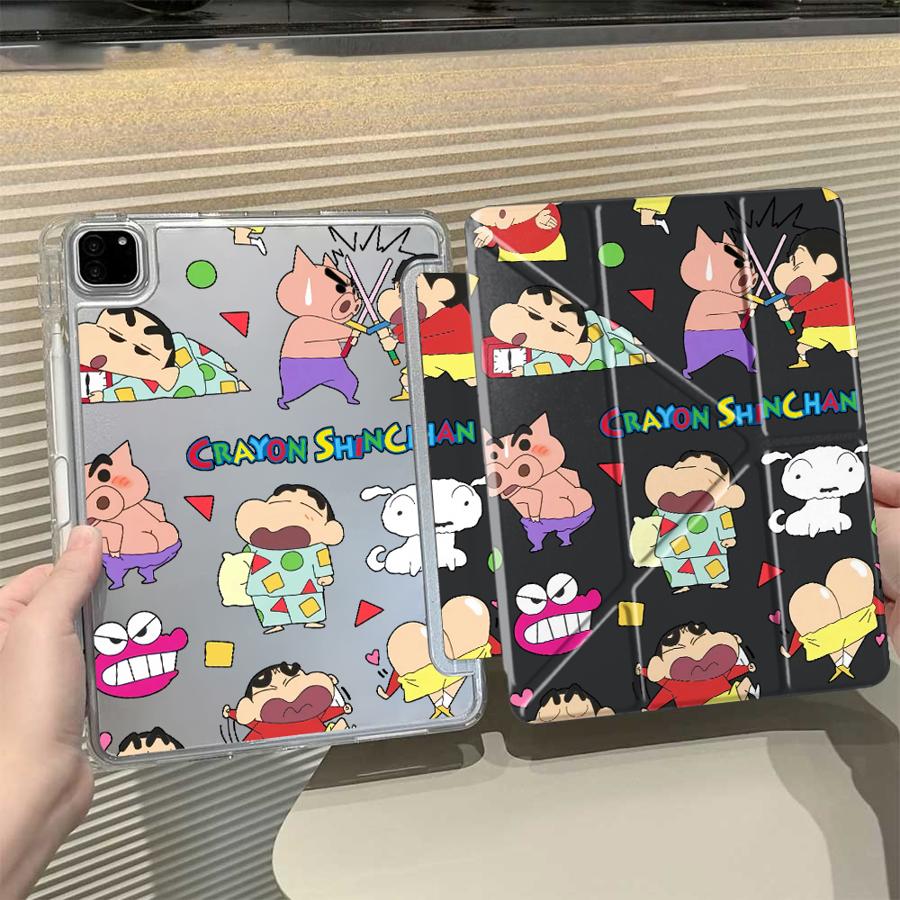 

Cute Cra-Yon Shin-Chans Y-Fold Holder Cover Tablet Case For iPad Pro 11th 10th 9th 8th 7th 12.9inch Mini 6 7 Air 4 5 M3 M2 1 2 iPad Mini 7 8.3