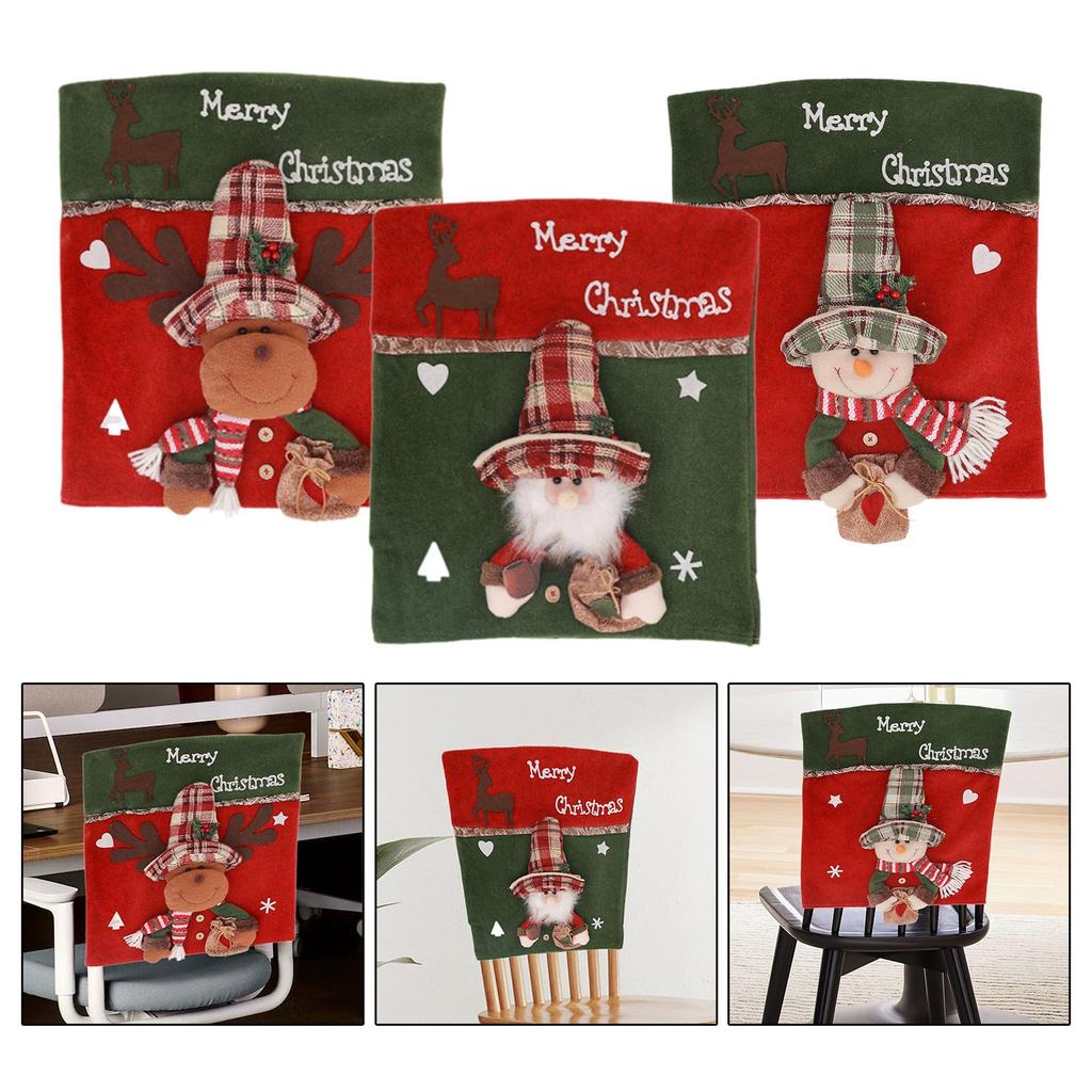 Chair Cover for Christmas Dining Room Decoration Easy Installation
