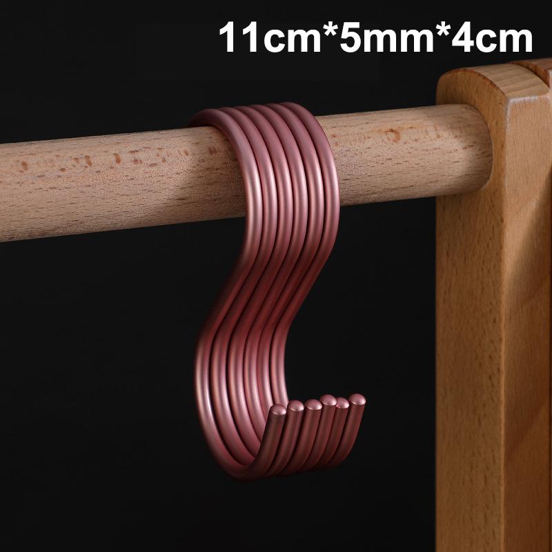 6Pcs Aluminium Alloy S Shape Hooks Practical Kitchen Railing Hanger Hook Clasp Holder Hooks For Hanging Clothes Handbag