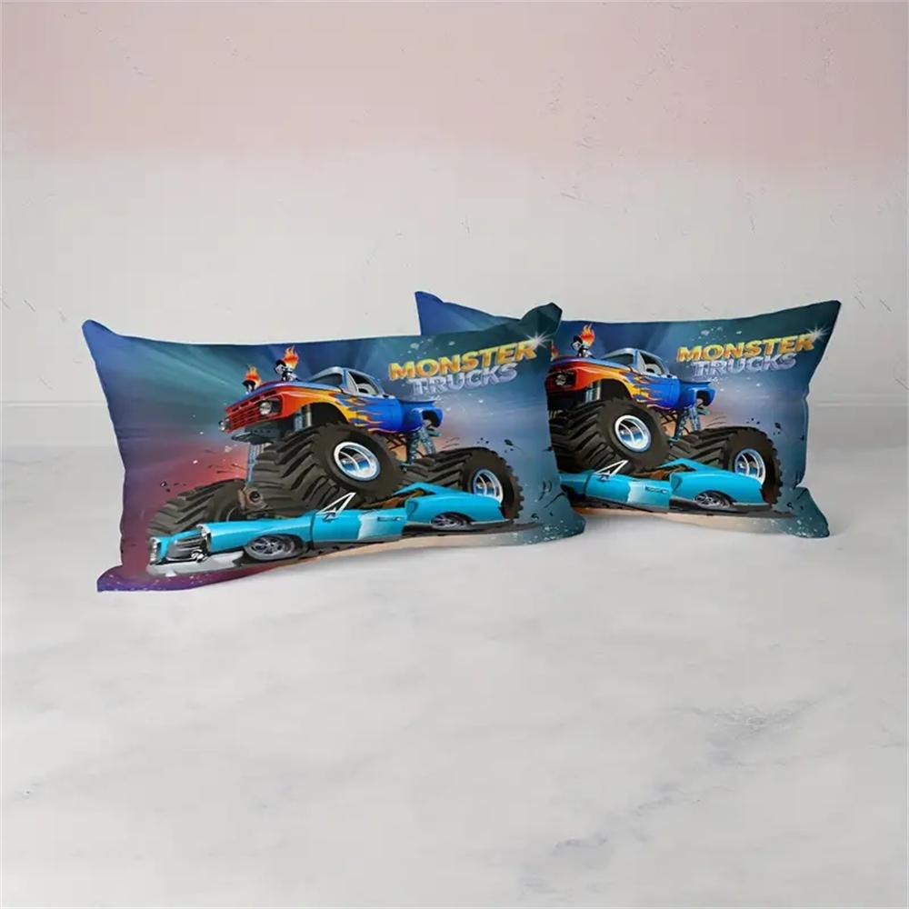 Комплект пододеяльников для автомобиля/грузовика с мультяшным принтом, 3 предмета - Мягкое, дышащее и удобное всесезонное постельное белье с застежкой-молнией