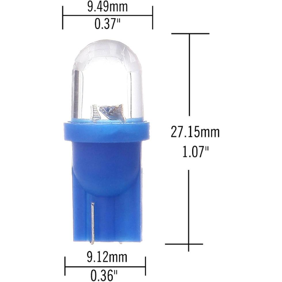 Cciyu 10pcs T10 194 168 2825 Wedge SMD Led Bulbs Instrument Cluster Light Panel Gauge Lamp Blue