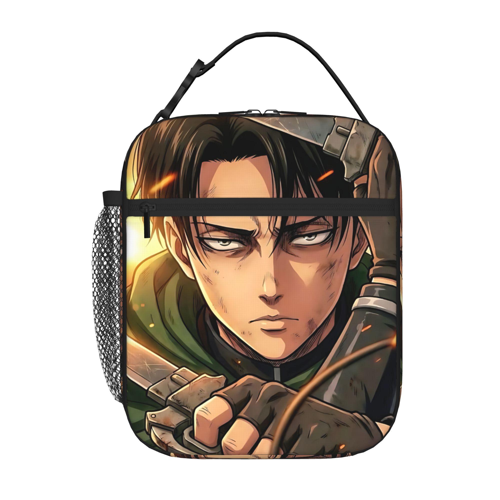 1 Piece For Students Food Container Dual Portable Pocket Attack on Titan Zipper Closure Aluminum Foil Food Pouch For Travel One Size