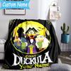 Custom Name Count Duckula Blanket Flannel Blanket for Camping, Hiking, Garden Parties, Picnic Essentials,gift for family and friend