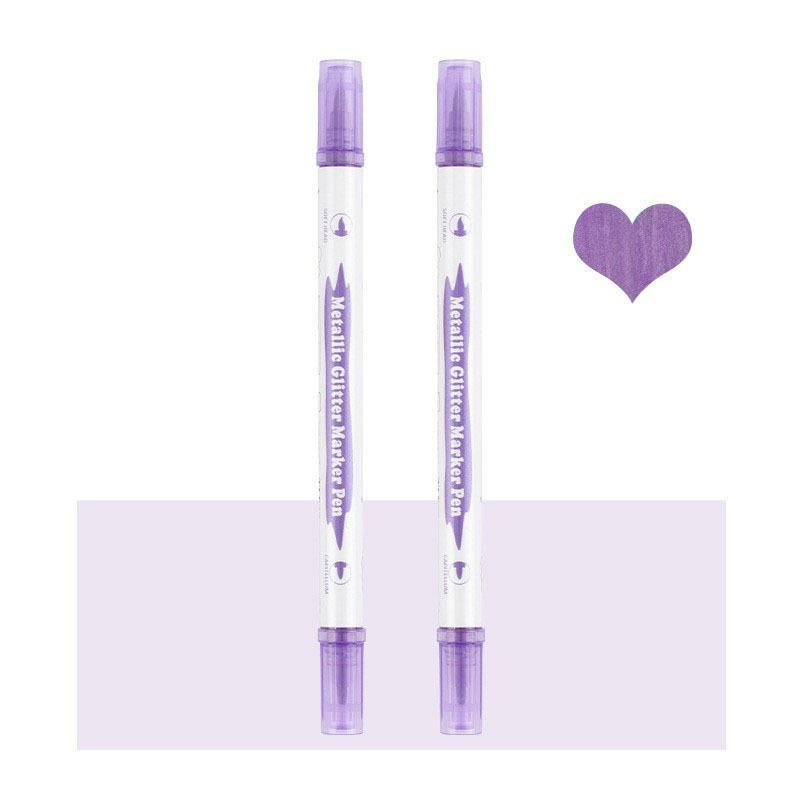 

1 шт. двухсторонние металлические ручки для дизайна ногтей, цветные флуоресцентные маркеры без запаха, инструменты для дизайна ногтей своими руками 1PCS фиолетовый