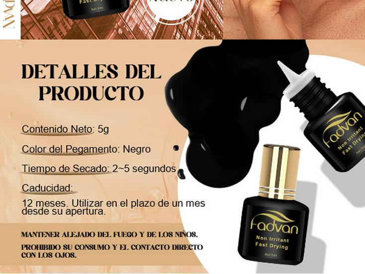 FADVAN 5ml/10ml Black Gold Eyelash Glue – Strong, Long-Lasting Adhesive for False Eyelashes.