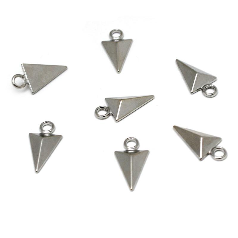 20Pcs Triangle Charms Pendant for Earrings Bracelet Necklace Jewelry Making Stainless Steel Pendants DIY Handmade Accessories